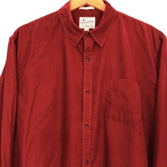 Lucky Brand Shirt Mens  Long Sleeve Rust Button Up Lightweight Pocket Size XXL - Picture 3 of 11